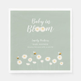 Neutrales Daisy Floral Baby im Blutzellen Serviette