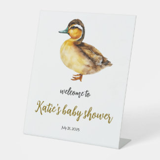 Neutrales Duck Duck Baby Shower-Zeichen Sockelschild