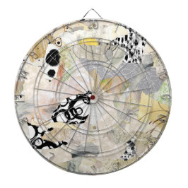 Neutrales Elegantes Abstractes Collage-Design Dartscheibe