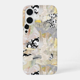 Neutrales elegantes abstraktes Collagendesign iPhone 16 Hülle