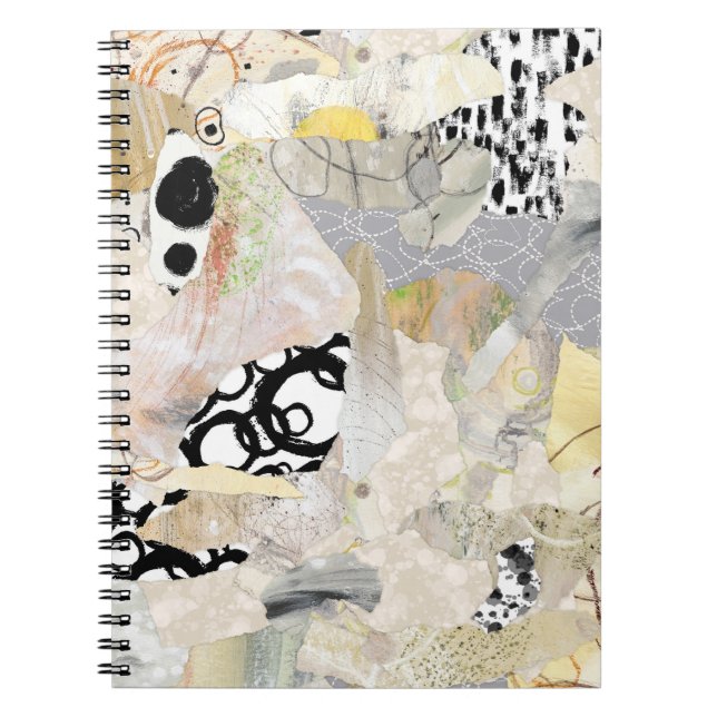 Neutrales elegantes abstraktes Collagendesign Notizblock (Vorderseite)
