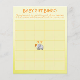 Neutrales Elephant Baby Shower Baby Geschenk Bingo Flyer