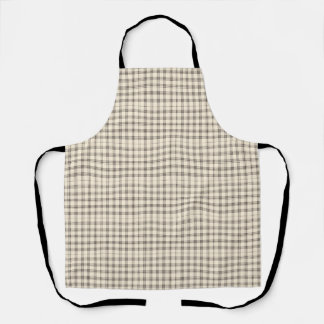 Neutrales Elfenbein und Black Gingham Kariert Schürze