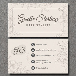 Neutrales Elfenbeinblütenschreiben für Haare Elega Visitenkarte