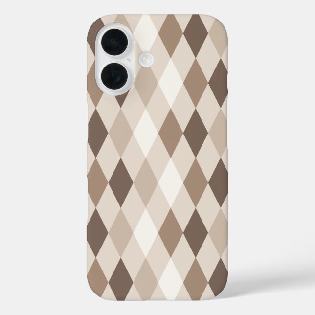 Neutrales Erdbraun Harlekin-Diamant  Case-Mate iPhone Hülle (Rückseite)