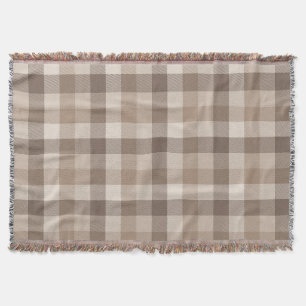 Neutrales Erdbraun Kariertes Gingham Karomuster  Decke