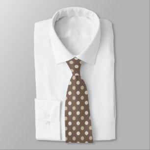 Neutrales Erdbraun-Polka-Punkte-Design Krawatte
