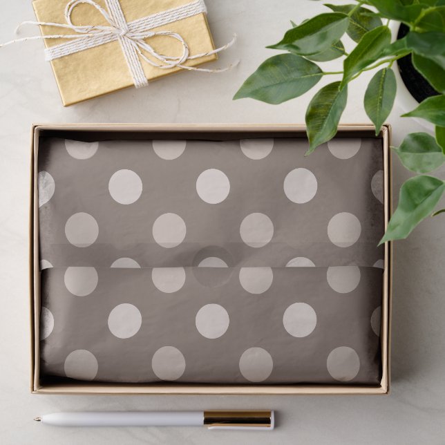 Neutrales Erdbraun-Polka-Punkte-Design  Seidenpapier (Geschenk)