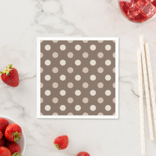 Neutrales Erdbraun-Polka-Punkte-Design  Serviette