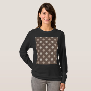 Neutrales Erdbraun-Polka-Punkte-Design  T-Shirt