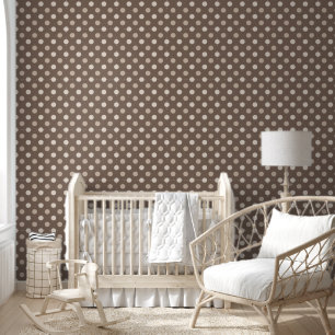 Neutrales Erdbraun-Polka-Punkte-Design Tapete