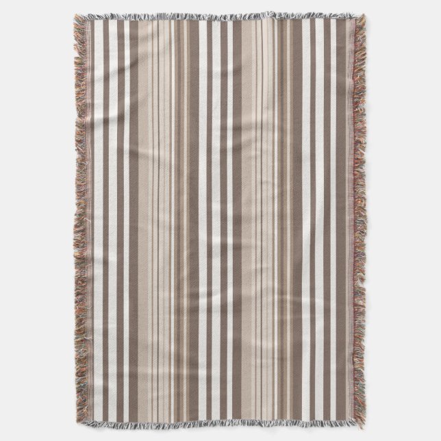 Neutrales erdige Streifenmuster-Design  Decke (Vorderseite Vertikal)