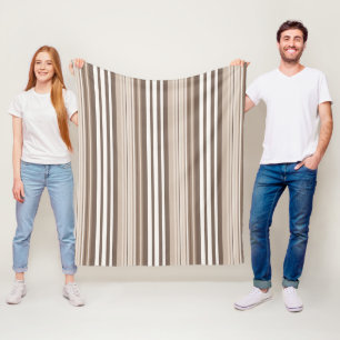 Neutrales erdige Streifenmuster-Design Fleecedecke