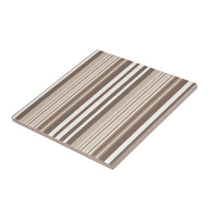 Neutrales erdige Streifenmuster-Design Fliese