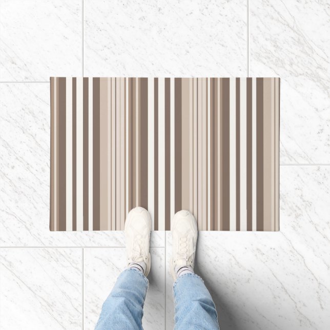 Neutrales erdige Streifenmuster-Design  Fußmatte (Indoor)