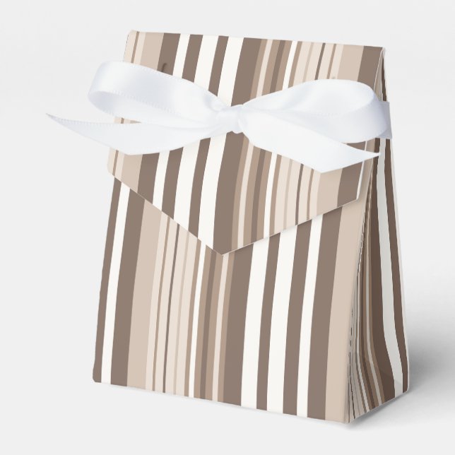 Neutrales erdige Streifenmuster-Design  Geschenkschachtel (Vorderseite)