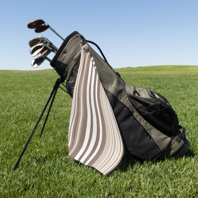 Neutrales erdige Streifenmuster-Design  Golfhandtuch (Gras)