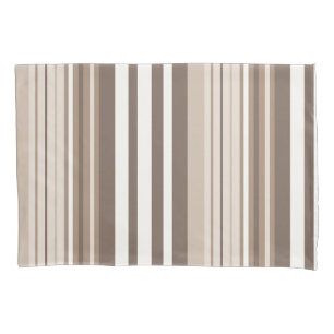 Neutrales erdige Streifenmuster-Design Kissenbezug