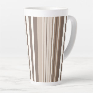 Neutrales erdige Streifenmuster-Design  Milchtasse