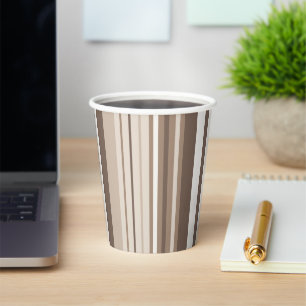 Neutrales erdige Streifenmuster-Design Pappbecher