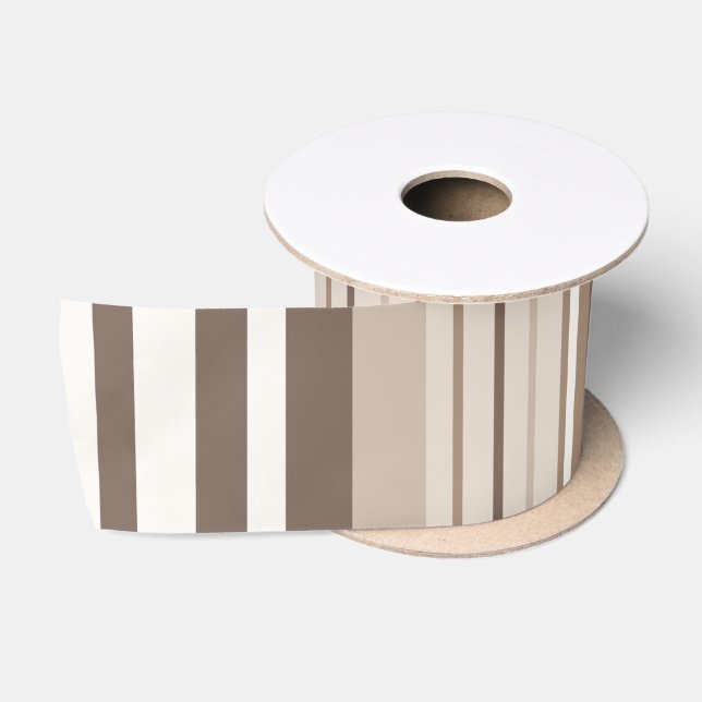 Neutrales erdige Streifenmuster-Design  Satinband (Spule)