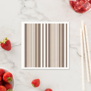 Neutrales erdige Streifenmuster-Design Serviette
