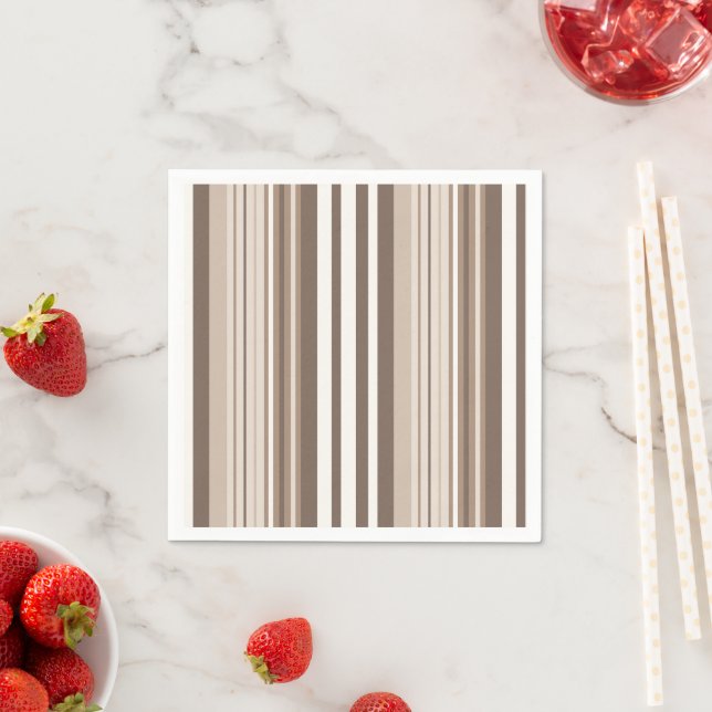 Neutrales erdige Streifenmuster-Design  Serviette (Beispiel)
