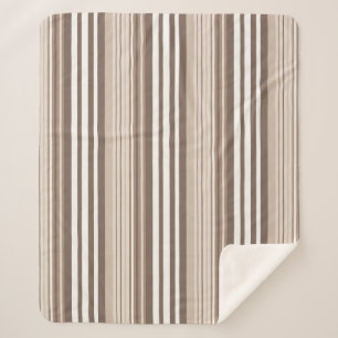 Neutrales erdige Streifenmuster-Design Sherpadecke