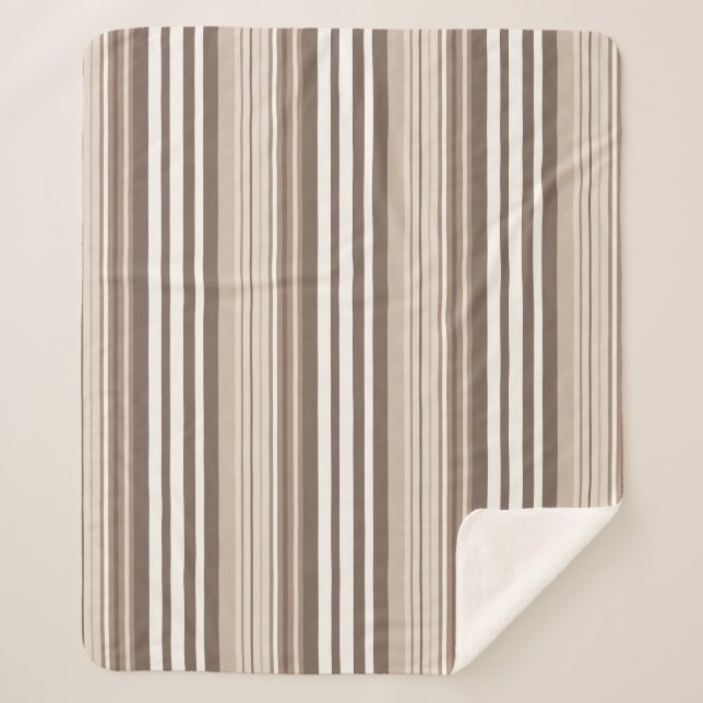 Neutrales erdige Streifenmuster-Design  Sherpadecke (Vorderseite)