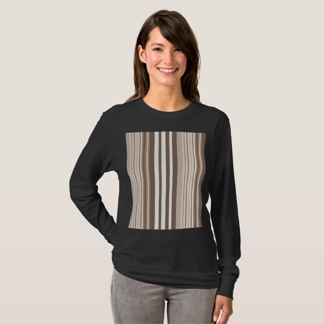 Neutrales erdige Streifenmuster-Design  T-Shirt (Vorne ganz)