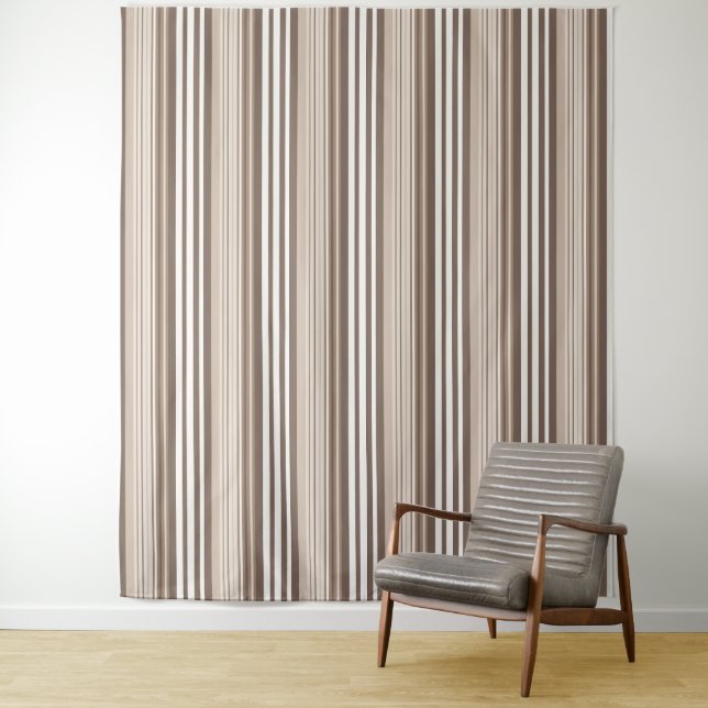 Neutrales erdige Streifenmuster-Design  Wandteppich (Beispiel)