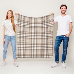 Neutrales Erdtön Plaid Tartan Design Fleecedecke