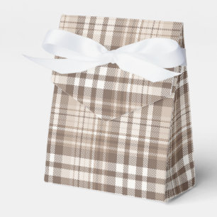 Neutrales Erdtön Plaid Tartan Design  Geschenkschachtel