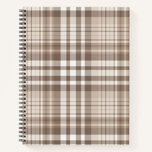 Neutrales Erdtön Plaid Tartan Design  Notizbuch