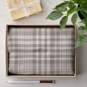 Neutrales Erdtön Plaid Tartan Design Seidenpapier