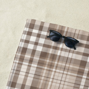 Neutrales Erdtön Plaid Tartan Design Strandtuch