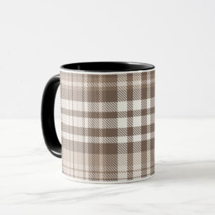 Neutrales Erdtön Plaid Tartan Design Tasse