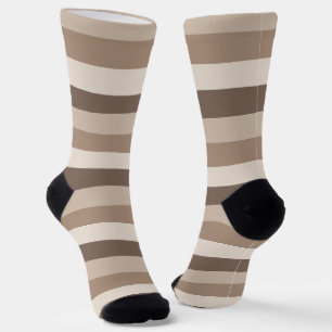 Neutrales Erdtöne Streifen Muster Design Socken