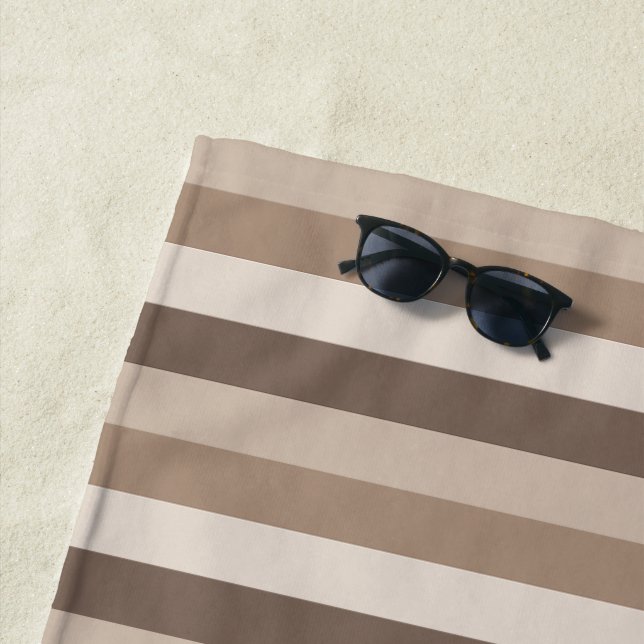 Neutrales Erdtöne Streifen Muster Design  Strandtuch (Beispiel)