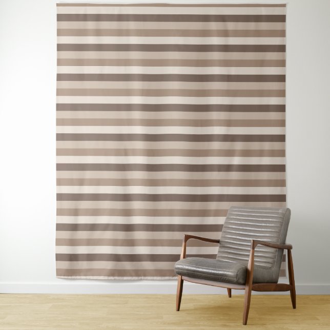 Neutrales Erdtöne Streifen Muster Design  Wandteppich (Beispiel)