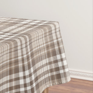 Neutrales Erdtöniges Karo-Tartan-Design Tischdecke