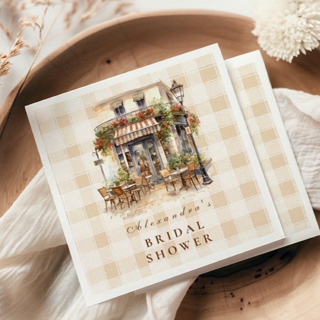 Neutrales französisches Café-Brautparty Serviette (Von Creator hochgeladen)