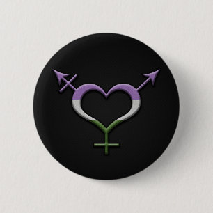 Neutrales Gender-Symbol im Genderqueer-Pride-Flag Button