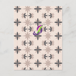 Neutrales, geometrisches, florales Muster im Stil Postkarte