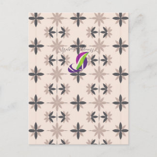 Neutrales, geometrisches, florales Muster im Stil Postkarte