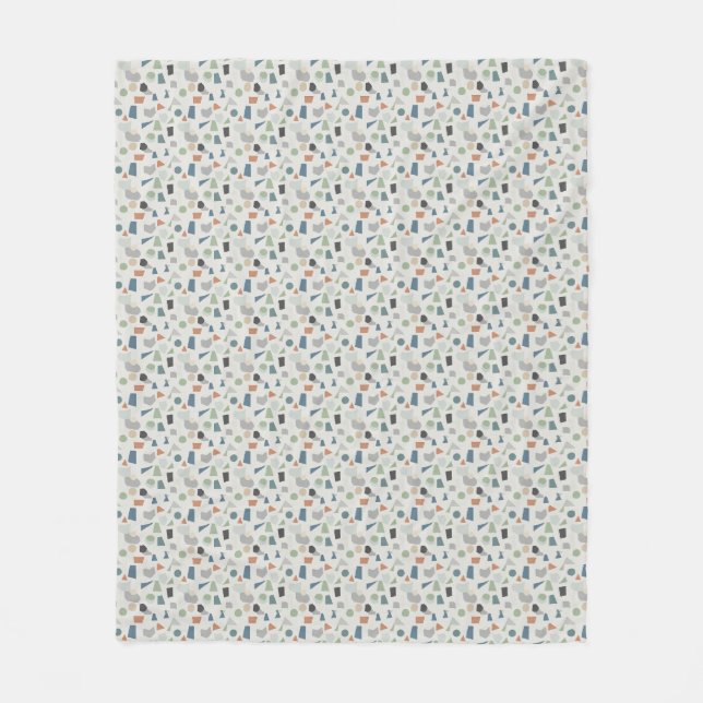 Neutrales geometrisches Muster – Zeitgenössisch  Fleecedecke (Vorderseite)