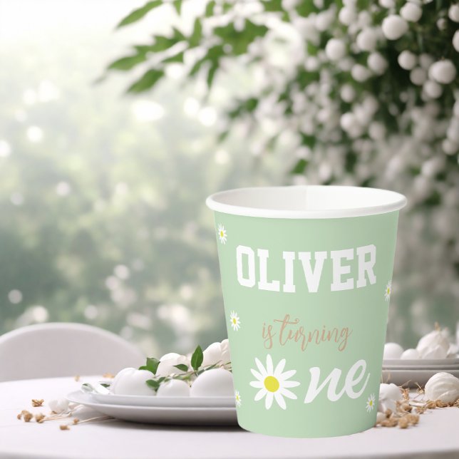 Neutrales Geschlecht 1. Geburtstag Party Boho Gree Pappbecher (Von Creator hochgeladen)