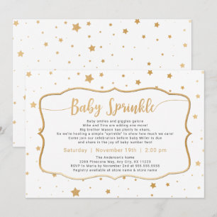 Neutrales Geschlecht Baby Sprinkle - weiße Goldste Einladung