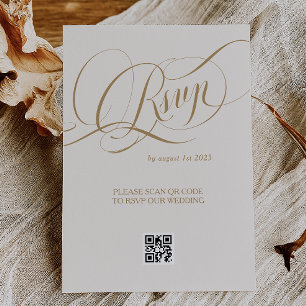 Neutrales Gold Elegantes Romantisches Hochzeits- RSVP Karte