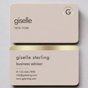 Neutrales Gold-Monogramm Visitenkarte
